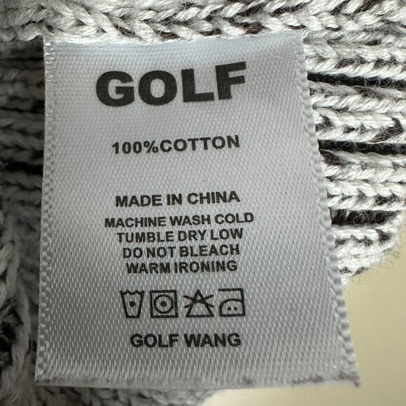 Golf Wang Sweater Mens XL Gray 100% Cotton Striped Logo Ribbed Skater Streetwear - Picture 6 of 6